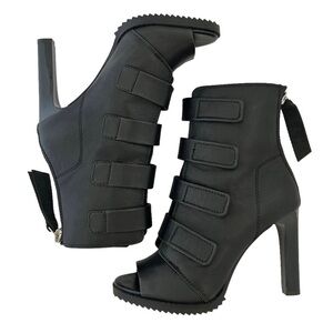 DKNY Black peep-toe Black Leather